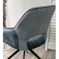 Стул БЕРРИС (BERRIES) 360 град. Синий Loris-37, велюр / темно-синий 7525-56 / черный каркас, DISAUR