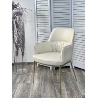 Стул БРУНО (BRUNO) цвет МОЛОЧНЫЙ Milk T1-02, экокожа / шампань, ®DISAUR