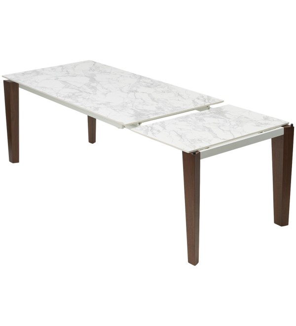 Стол ЭЗМИР (ESMIR) 180 цвет АРАБЕСКАТО (MATTE ARABESCATO SOLID CERAMIC) / ОРЕХ, ®DISAUR