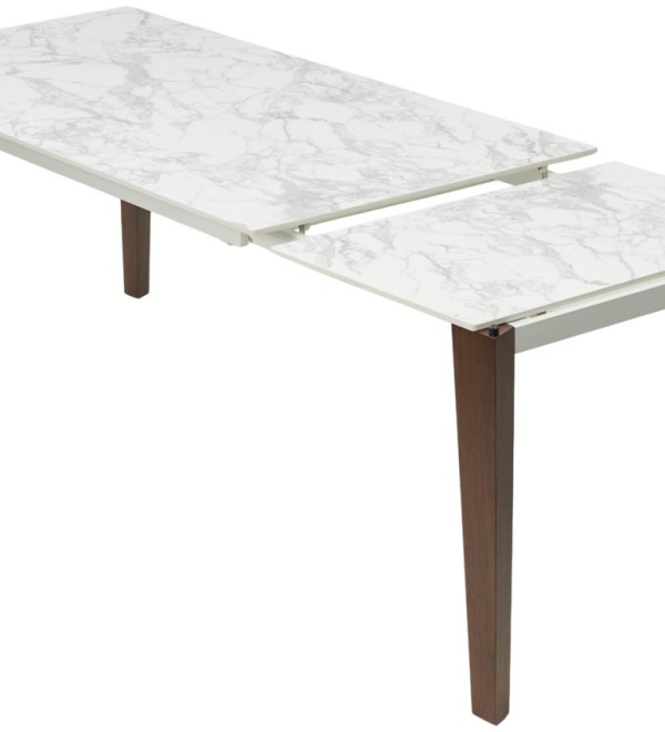 Стол ЭЗМИР (ESMIR) 180 цвет АРАБЕСКАТО (MATTE ARABESCATO SOLID CERAMIC) / ОРЕХ, ®DISAUR