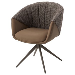 Стул ГИССЕН (GISSEN) 360 град., цвет КОФЕ HP032-08A PU / V885-1, экокожа / ткань / ЛАТТЕ, ®DISAUR