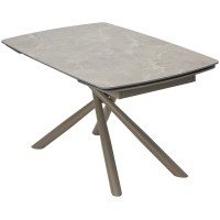 Стол РИВОЛИ (RIVOLI) 140 цвет ЛАТТЕ МАТОВЫЙ (MATT LATTE STONE SOLID CERAMIC) / ТАУПЕ, ®DISAUR