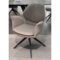 Стул ЛЕННЕ (LENNE) 360 град. поворот., цвет СЕРЫЙ MILAN-450/ MOHAIR-151, ткань/ Черный, ®DISAUR