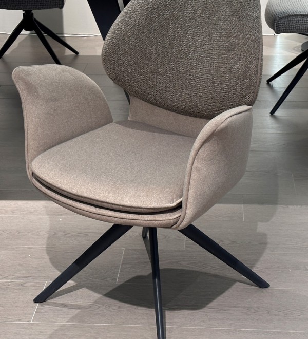 Стул ЛЕННЕ (LENNE) 360 град. поворот., цвет СЕРЫЙ MILAN-450/ MOHAIR-151, ткань/ Черный, ®DISAUR