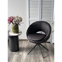Стул АНАБЕЛЬ (ANABEL) 360 град. поворот Черный  Maison 99# / OTE COBBLE 457 / серый каркас, ®DISAUR
