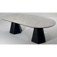 Стол ОРФЕЙ  240 нераскладной цвет ОНИКС (ONYX SABLE PULIDO), керамика / Черный каркас