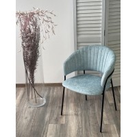 Стул ГЕММА, цвет RAIN 7 breeze, велюр / черный каркас