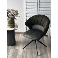 Стул АСТРА (ASTRA) 360 град. поворот Зеленый Sonic 77 ткань/7525-156 велюр / черный каркас, ®DISAUR