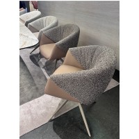 Стул ГИССЕН (GISSEN) 360 град, цвет КОФЕ HP032-08A PU / V885-1, ткань/ экокожа/ ТЕМНО-СЕРЫЙ, ®DISAUR
