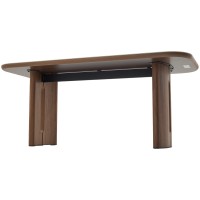 Стол БАРК (BARK) 180 цвет CA035 Бежевый мрамор, керамика / Орех (WALNUT), ®DISAUR