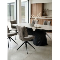Стул ДЕЛИ (DELI) 360 град, цвет СЕРЫЙ H300126-3, ткань / ЧЕРНЫЙ каркас, ®DISAUR