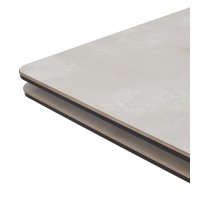 Стол ОРИГАМИ  240 цвет АЙВОРИ (AURA IVORY), керамика / Черный каркас