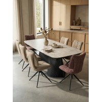 Стул ДЕЛИ (DELI) 360 град, цвет БРУСНИЧНЫЙ H300126-9 , ткань / ЧЕРНЫЙ каркас, ®DISAUR