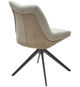 Стул ОСКАР (OSKAR) 360 град, цвет БЕЖЕВЫЙ (KN01-05/BZ1046-11), ткань/ ЧЕРНЫЙ каркас, ®DISAUR