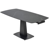 Стол БАЛД (BALDE)120 цвет ЧЕРНЫЙ МРАМОР МАТОВЫЙ (MATT BLACK MARBLE SOLID CERAMIC)/ ЧЕРНЫЙ, ®DISAUR