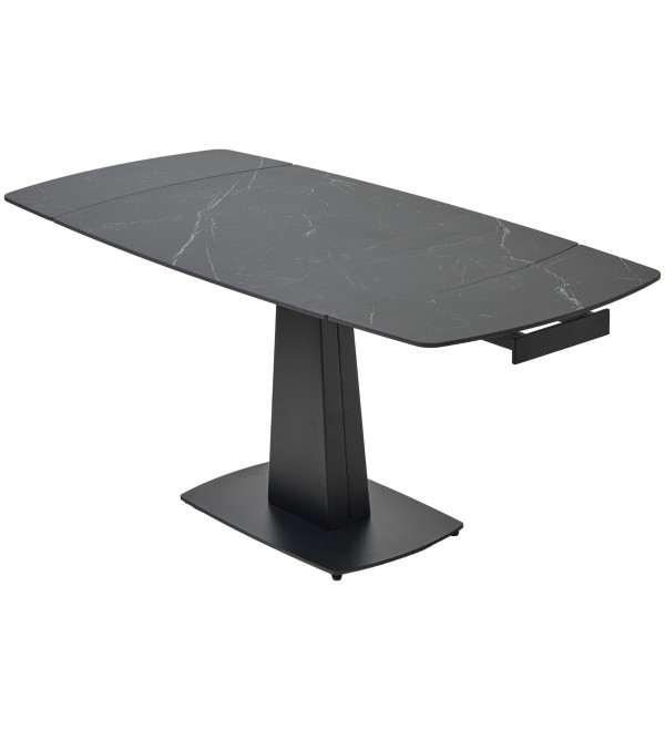 Стол БАЛД (BALDE)120 цвет ЧЕРНЫЙ МРАМОР МАТОВЫЙ (MATT BLACK MARBLE SOLID CERAMIC)/ ЧЕРНЫЙ, ®DISAUR