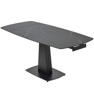 Стол БАЛД (BALDE)120 цвет ЧЕРНЫЙ МРАМОР МАТОВЫЙ (MATT BLACK MARBLE SOLID CERAMIC)/ ЧЕРНЫЙ, ®DISAUR