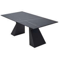 Стол БОГАРТ 200 цвет ТИТАН (TITANIUM BLACK PULIDO), керамика / Черный