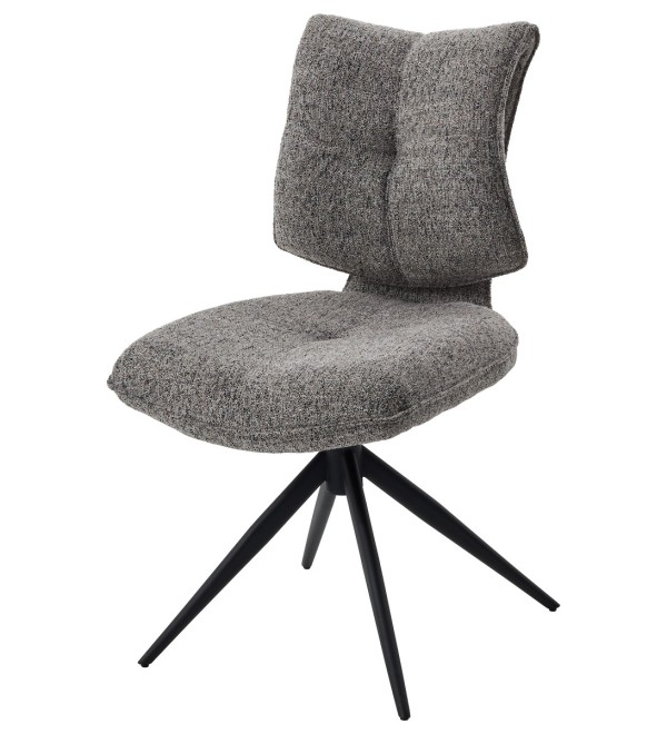 Стул ДЕЛИ (DELI) 360 град, цвет СЕРЫЙ H300126-3, ткань / ЧЕРНЫЙ каркас, ®DISAUR