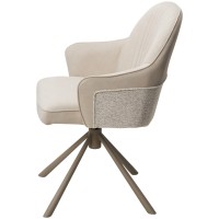 Стул РИКАРД (RIKARD) 360 град. кремовый RIELY-111/PRESENT-120, шенилл-велюр / латте каркас, ®DISAUR