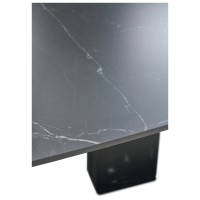 Стол БАЛД (BALDE) 140 цвет ЧЕРНЫЙ МРАМОР МАТОВЫЙ (MATT BLACK MARBLE SOLID CERAMIC )/ ЧЕРНЫЙ, ®DISAUR