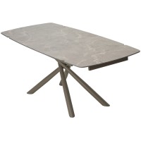 Стол РИВОЛИ (RIVOLI) 140 цвет ЛАТТЕ МАТОВЫЙ (MATT LATTE STONE SOLID CERAMIC) / ТАУПЕ, ®DISAUR