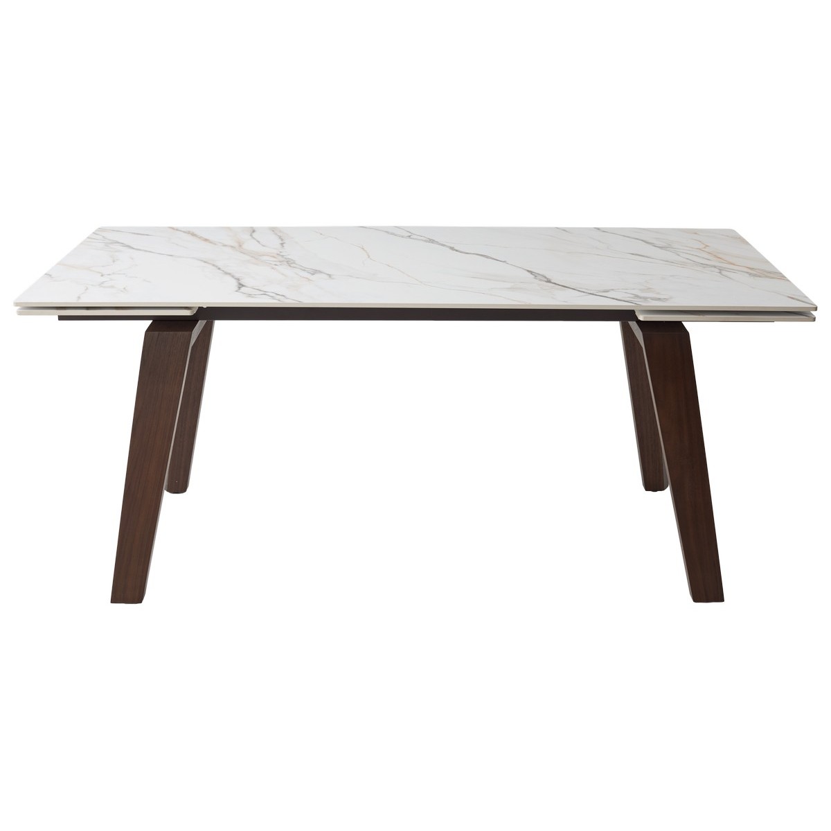 Стол БЭТИС (BETIS) 180 цвет Мрамор (MATTE GILDED WHITE SOLID CERAMIC) / Орех (WALNUT), ®DISAUR