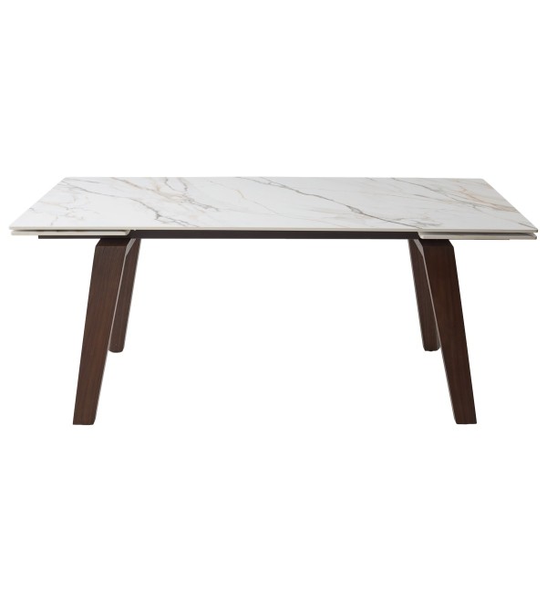 Стол БЭТИС (BETIS) 180 цвет Мрамор (MATTE GILDED WHITE SOLID CERAMIC) / Орех (WALNUT), ®DISAUR