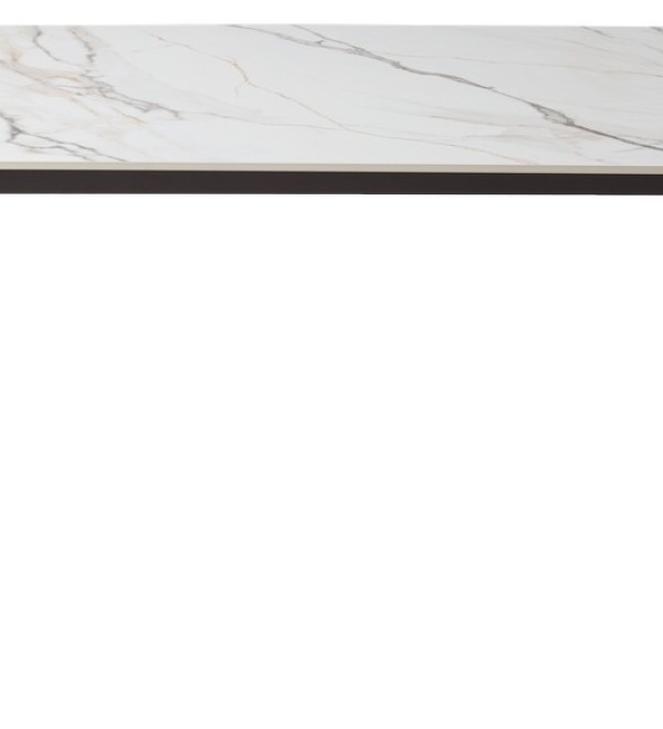 Стол БЭТИС (BETIS) 180 цвет Мрамор (MATTE GILDED WHITE SOLID CERAMIC) / Орех (WALNUT), ®DISAUR