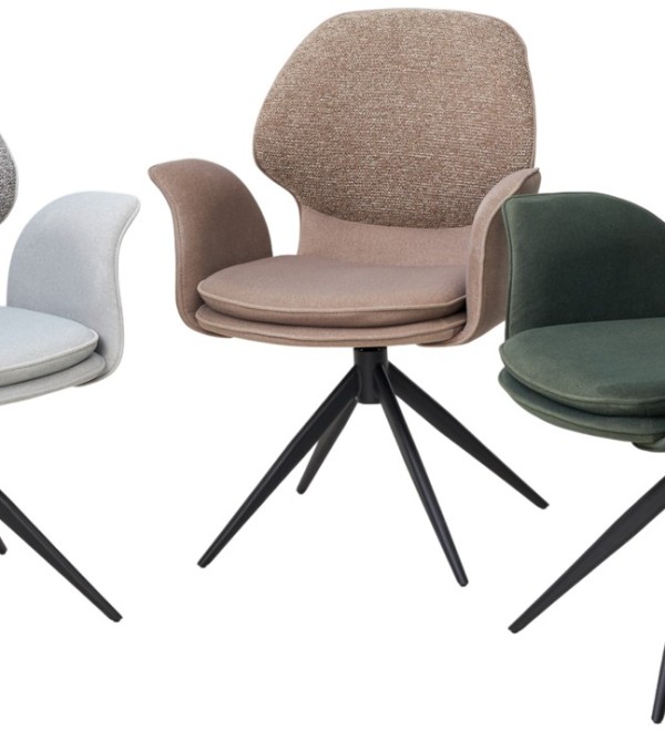 Стул ЛЕННЕ (LENNE) 360 град. поворот., цвет СЕРЫЙ MILAN-450/ MOHAIR-151, ткань/ Черный, ®DISAUR