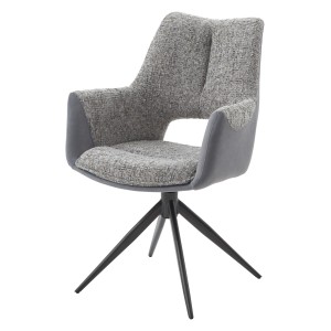 Стул ДАВЕН (DAVEN) 360 град, цвет СЕРЫЙ RIELY-450 /  G1038-04 , ткань  /ТЕМНО-СЕРЫЙ каркас, ®DISAUR