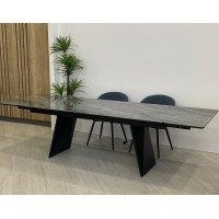 Стол ШЕРЛ  220 цвет ОНИКС (CRYSTAL ONIX BIANCO), керамика / Латте каркас