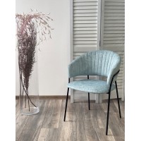 Стул ГЕММА, цвет RAIN 7 breeze, велюр / черный каркас