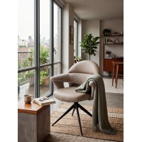 Стул ЖЕНЕВА (GENEVA) 360 град, цвет БЕЖЕВЫЙ VEGA-11 / MIAMI-160, ткань / ЧЕРНЫЙ каркас, ®DISAUR