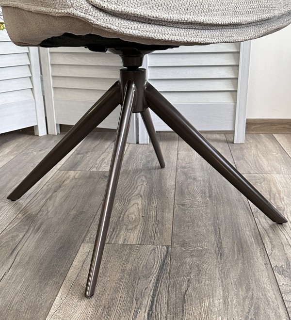 Стул ОСКАР (OSKAR) 360град, цвет БЕЖЕВЫЙ(KN01-05/BZ1046-11),ткань/ШОКОЛАДНОЕ ЗОЛОТО каркас, ®DISAUR
