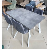 Стол БРИК М (BRICK M) 140 Бетон Портленд/ Белый