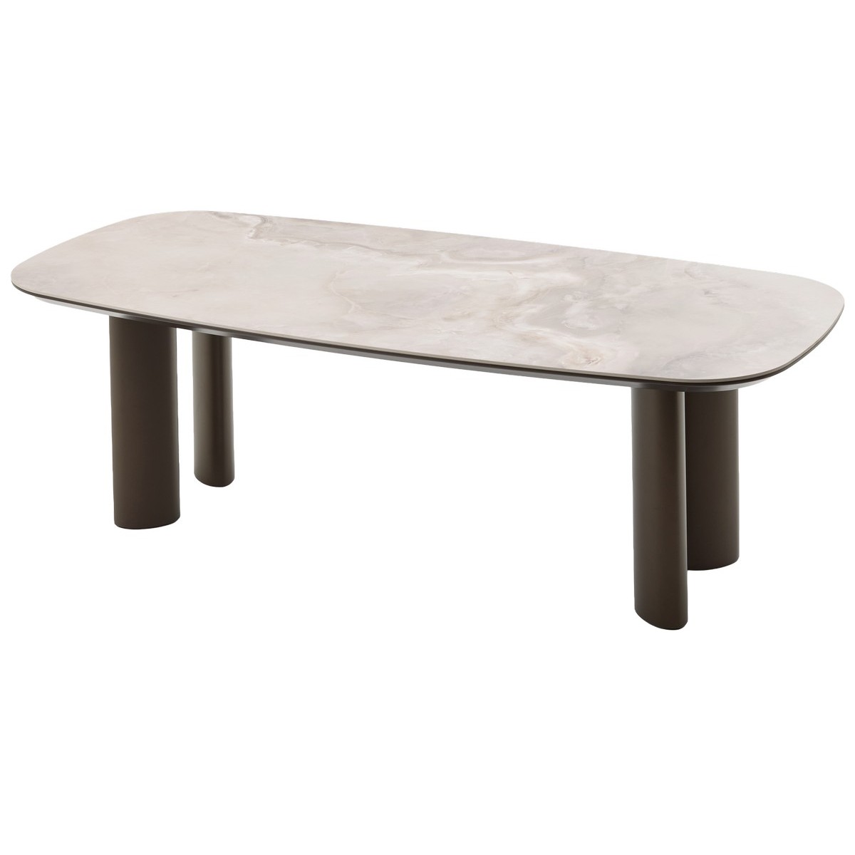 Стол ГАРДЕ (GARDE) 239 цвет Бежевый мрамор CA036, керамика / коричневый, ®DISAUR