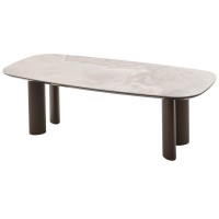 Стол ГАРДЕ (GARDE) 239 цвет Бежевый мрамор CA036, керамика / коричневый, ®DISAUR