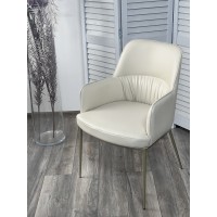 Стул БРУНО (BRUNO) цвет МОЛОЧНЫЙ Milk T1-02, экокожа / шампань, ®DISAUR