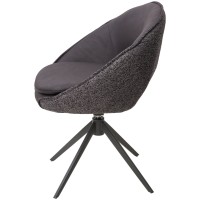 Стул АНАБЕЛЬ (ANABEL) 360 град. поворот Черный  Maison 99# / OTE COBBLE 457 / серый каркас, ®DISAUR