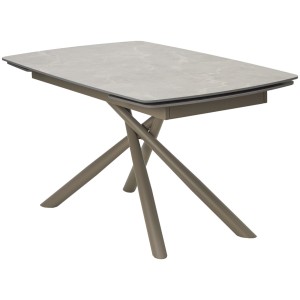 Стол РИВОЛИ (RIVOLI) 140 цвет ЛАТТЕ МАТОВЫЙ (MATT LATTE STONE SOLID CERAMIC) / ТАУПЕ, ®DISAUR