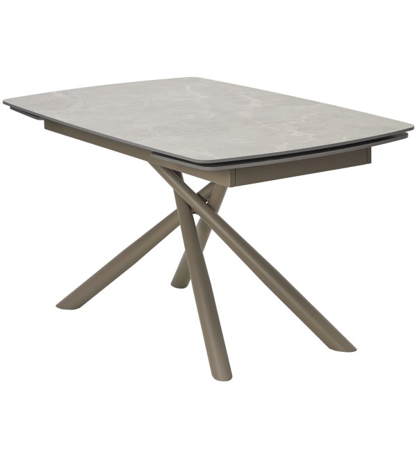 Стол РИВОЛИ (RIVOLI) 140 цвет ЛАТТЕ МАТОВЫЙ (MATT LATTE STONE SOLID CERAMIC) / ТАУПЕ, ®DISAUR