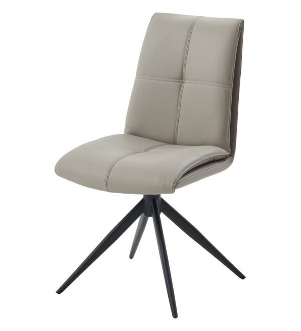 Стул ВИГГЕ (VIGGE) 360 град. поворот.  HF017-11 / HF017-12 Бежевый, экокожа / Черный каркас, ®DISAUR