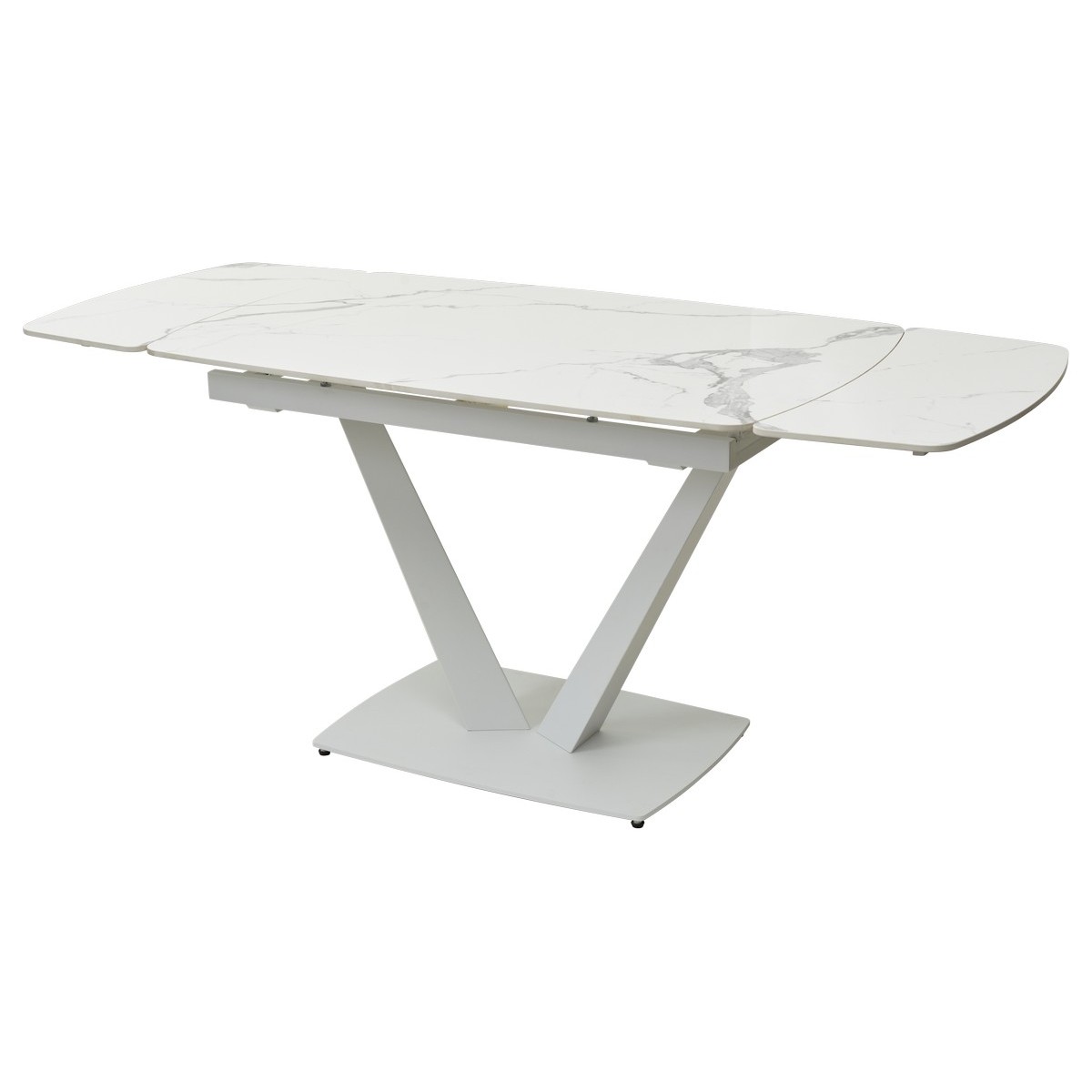 Стол АЛАТРИ (ALATRI) 120 цвет БЕЛЫЙ МРАМОР ГЛЯНЦ. (GLOSS STATUARIO WHITE), керамика / БЕЛЫЙ, ®DISAUR