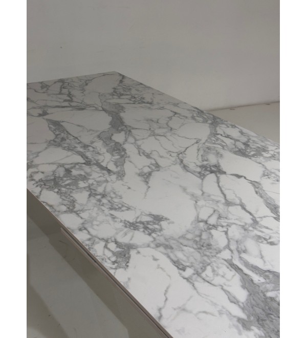 Стол ЭЗМИР (ESMIR) 180 цвет АРАБЕСКАТО (MATTE ARABESCATO SOLID CERAMIC) / ОРЕХ, ®DISAUR