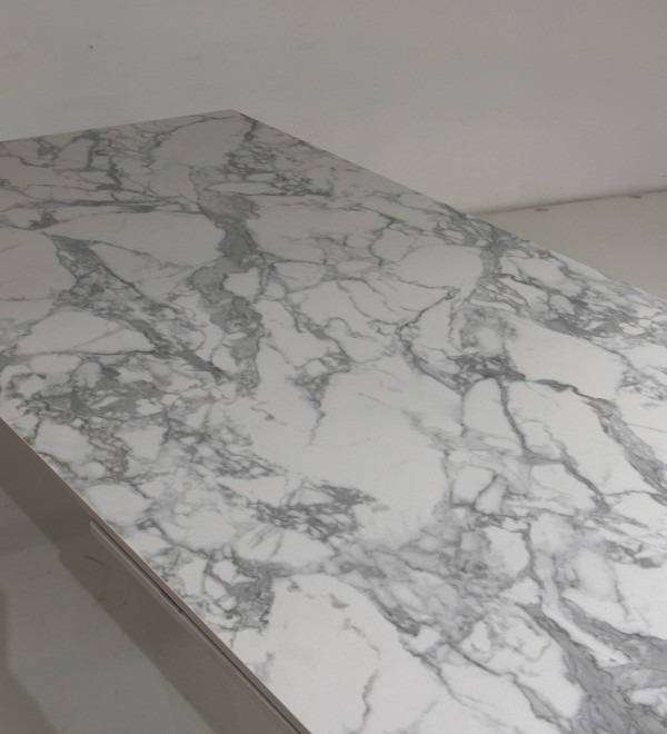 Стол ЭЗМИР (ESMIR) 180 цвет АРАБЕСКАТО (MATTE ARABESCATO SOLID CERAMIC) / ОРЕХ, ®DISAUR