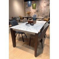 Стол ЭЗМИР (ESMIR) 180 цвет АРАБЕСКАТО (MATTE ARABESCATO SOLID CERAMIC) / ОРЕХ, ®DISAUR