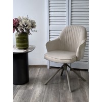 Стул РИКАРД (RIKARD) 360 град. кремовый RIELY-111/PRESENT-120, шенилл-велюр / латте каркас, ®DISAUR