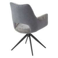 Стул ДАВЕН (DAVEN) 360 град, цвет СЕРЫЙ RIELY-450 /  G1038-04 , ткань  /ТЕМНО-СЕРЫЙ каркас, ®DISAUR