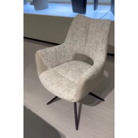 Стул ДАВЕН (DAVEN) 360 град, цвет КРЕМОВЫЙ RIELY-111 /  G1038-101, ткань  / ЛАТТЕ каркас, ®DISAUR